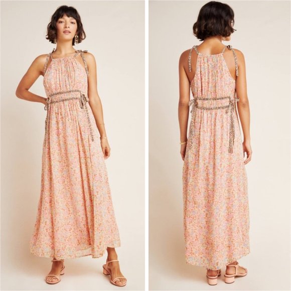 Anthropologie Dresses & Skirts - Maeve Clementina Floral Halter Maxi Dress